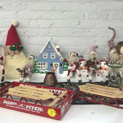 Holiday and Christmas Decorative Collectibles with Votive Holder, Radio Flier Miniature Sleds & More
