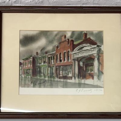 CJ Donnelly Offset Print Of Streetscape 