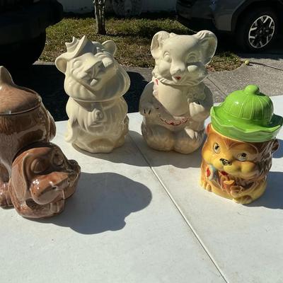 VTG Cookie Jars Lot Of 4