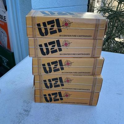 Uzi 50 Center Fire Cartridges 5 Boxes