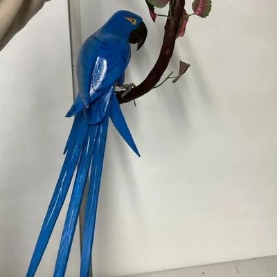 Wood Carved Hanging Macaw