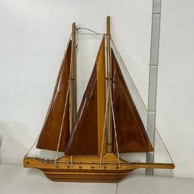 Wood Hanging Sail Boat