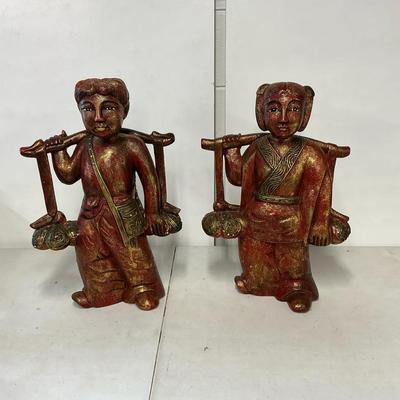 Wood Carved Asian Statues