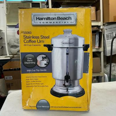 NIB Hamilton Beach Stainless Steel Coffee Urn - 60 Cup