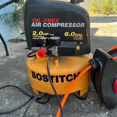 Bostitch OM 200 Air Compressor 6 Gallon With Hose Reel