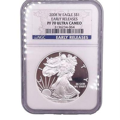 Sale Photo Thumbnail #7: Lot 049 
2008 W Eagle S$1 Early Release PF 70 Ultra Cameo NGC Graded