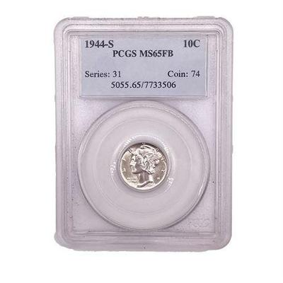 Sale Photo Thumbnail #3: Lot 054   
1944-S PCGS MS 65 Mercury Dime