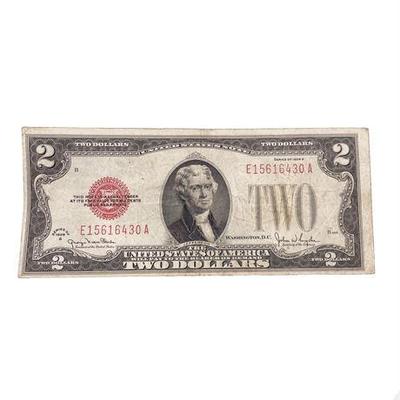 Sale Photo Thumbnail #2: Lot 079   
1928 Series G $2 Red Seal Two Dollar Bill