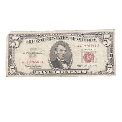 Sale Photo Thumbnail #46: Lot 080   
1963 Series Red Seal Five Dollar Bill