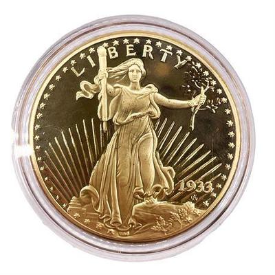 Sale Photo Thumbnail #40: Lot 058   
Jumbo Copy Of 1933 Gold Double Eagle Coin