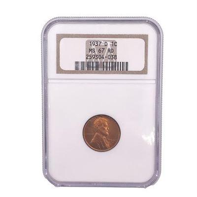 Sale Photo Thumbnail #21: Lot 057   
1937-D Lincoln Penny PCGS MS67RD
