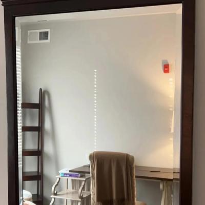 Traditional Wood Mirror & Floor Lamp