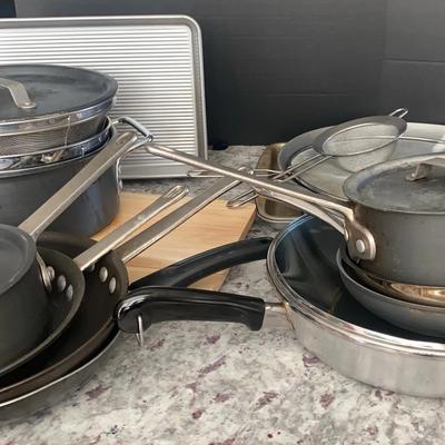 Calphalon Pots, Strainers, Pans Etc
