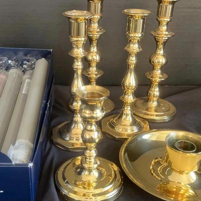 Baldwin Brass Candlesticks & Candles
