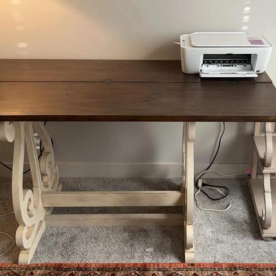 Wood Desk & Matching Printer Holder