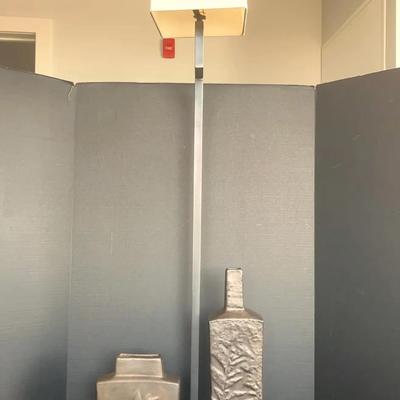 Bronze Color Floor Lamp & 2 Modern Vases