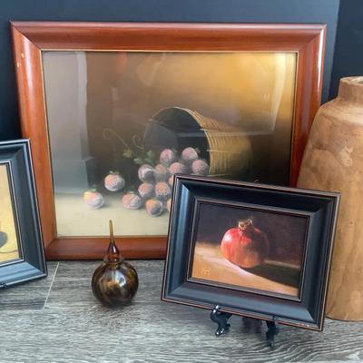 Fruit Art, Perfume Bottle & Wooden Case 