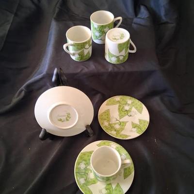FANTASIA DEMITASSE TEA SET LILY OF VALLEY