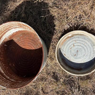 METAL WASH TUBS AMD PLANTER