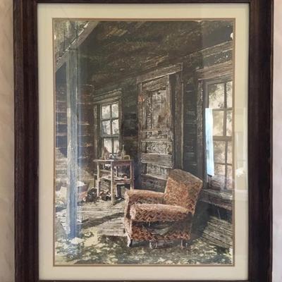 Old cabin front porch - Framed print by H. Francis Sellers 