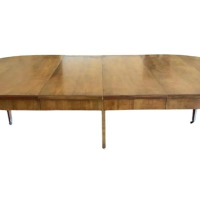 Baker Furniture Company Wood Extension Dining Table W/Four Leaves 