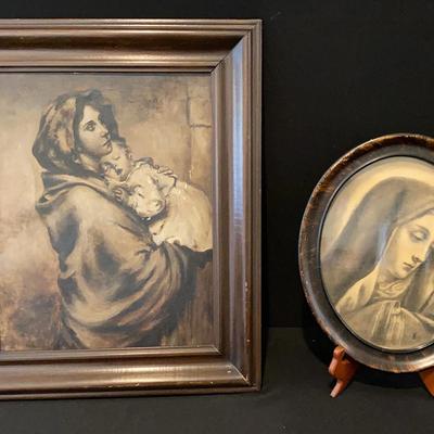 Madonna And Child Painting And Our Lady Of Sorrows- Unknown Media