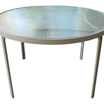 Pair of Glass Top Patio Tables