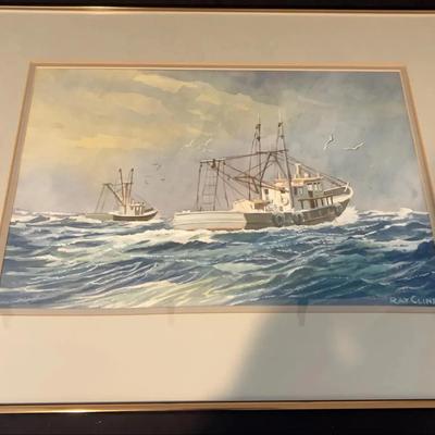Ray Cline watercolor painting by an artist named 