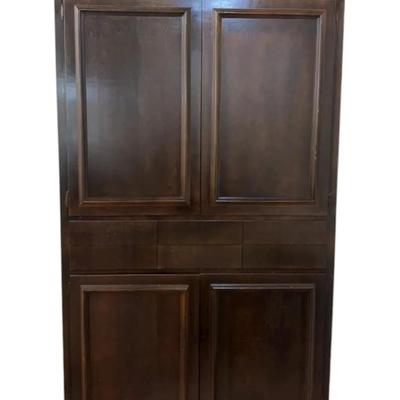 Solid wood 7ft cabinet- Med/Dark stain 