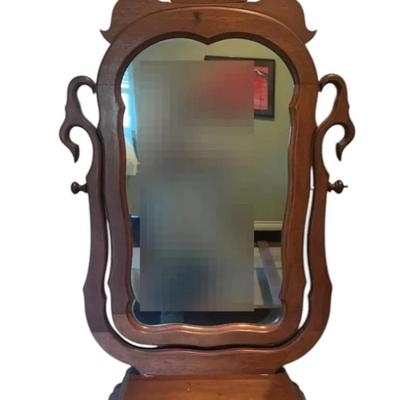 Dresser Top "Wishbone" Mirror W/Storage