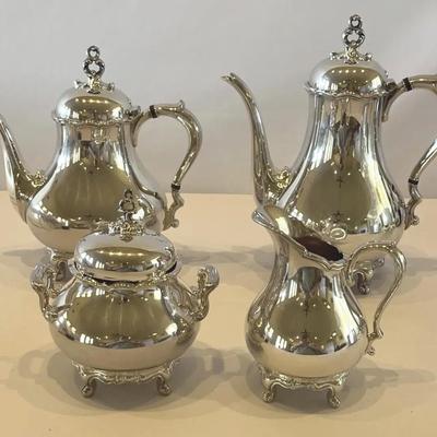 Reed & Barton : Modern Provincial Silver Plated 4 Piece Tea Set #7040