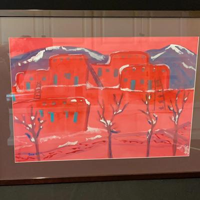 Abstract Of Adobe And Landscape Painting, Unable To Make Out Artist’s Name