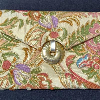 Vintage, Italian Rodo multicolor Tapestry Shoulder Bag with Gold Chain