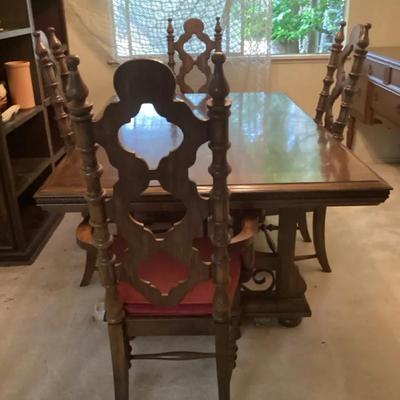 Spanish Revival / Mediterranean Revival Trestel Table & Chairs 