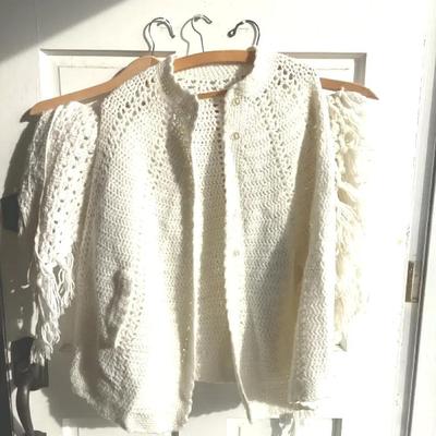 Hand Crafted White Crocheted Shawls 