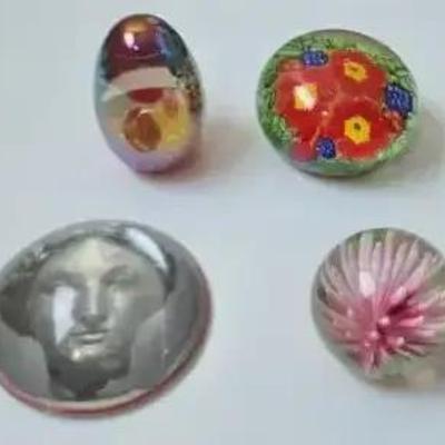 Art Glass Paperweight Collection – 4 Unique Designs