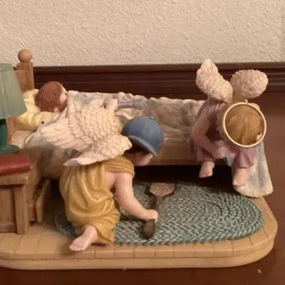 Boyds Bears “Prayers & Promises” Guardian Angel Figurine – Sleeping Child Scene (1990s)