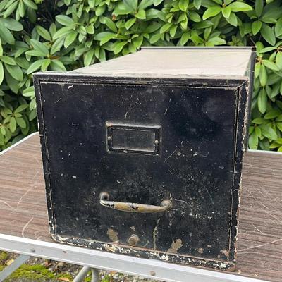 Vintage Metal File Drawer – Industrial Office Storage (c. 1940s–1950s)