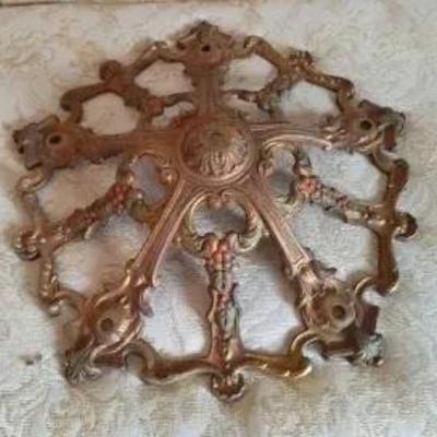 Cast Metal Lion-Head Tripod//Antique Cast Metal Decorative Floor Lamp Stands 