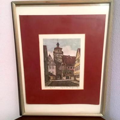 Hand Colored Etching By Ernst Geissendorfer 