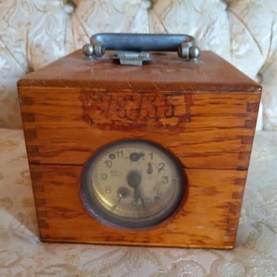 Early 1900s Wooden Portable Time Clock / Job Recorder Box (c. 1900s–1920s)