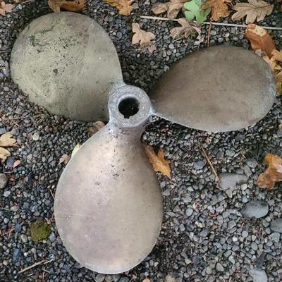 Vintage Brass Marine Propeller – 3-Blade Boat Prop (~Mid-20th Century)
