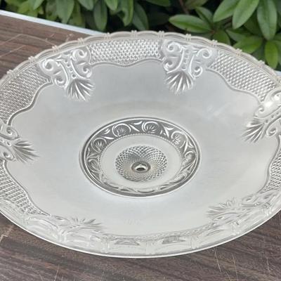 Pressed Glass Ceiling Light Shade / Fixture Cover (c. 1940s–1950s)