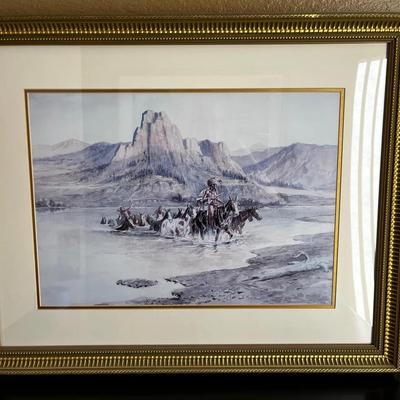 Print of the painting Return of the Horse Thieves by American artist Charles M. Russell