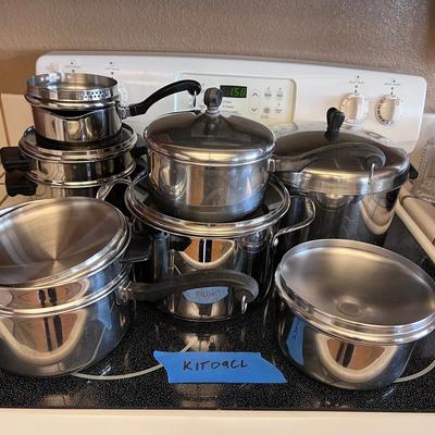 Stainless Steel Cookware Set with Steamer & Lids