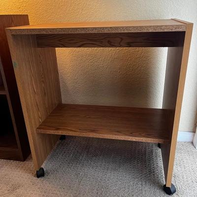 Compact Mid-Century Rolling Cart or Printer Stand