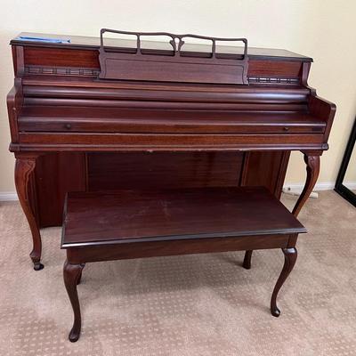 Kimball Console Upright Piano with Matching Bench