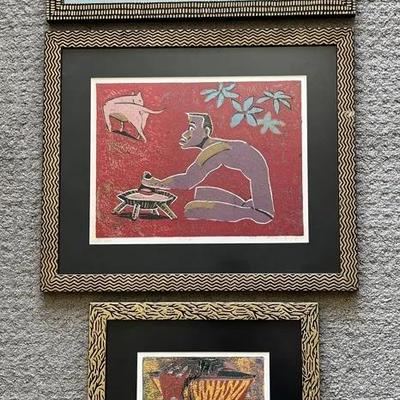3 Framed Litho Prints Signed By Artist