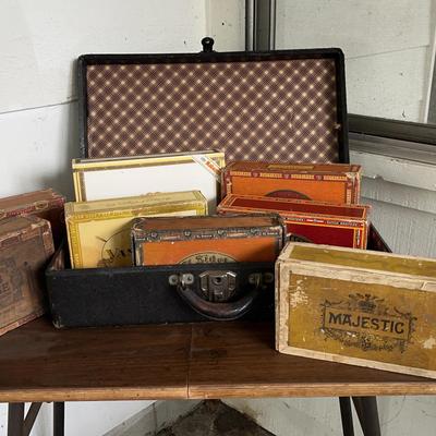 Cigar Boxes and Black Case 