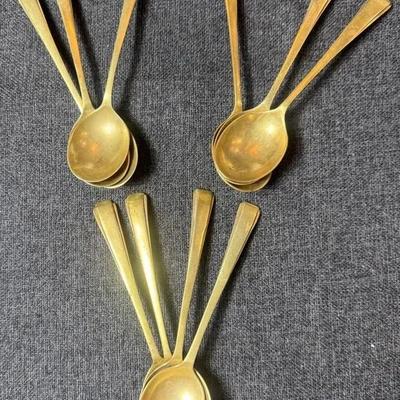 Unidentified Gold Colored 10 Pc Spoons
